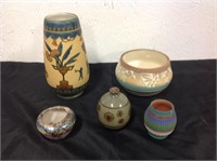 5 PIECES POTTERY