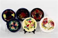 Six Moorcroft Floral Motif Plates/Bowls