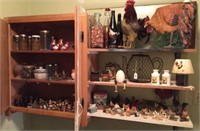 Chickens, mini bottles, figurines, & misc. decor