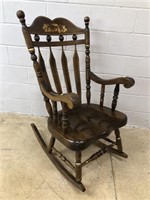 Pine Plank Seat Rocking Chair