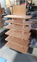 FIVE FT TALL AND 32" WIDE 6 TIER WOOD SHELF