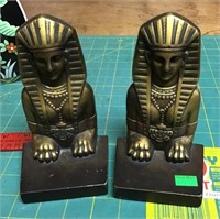 Brass Egyptian Sphinx bookends--6" tall