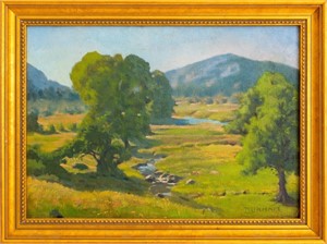 Helen Dunham Attr. Mountain Landscape Oil
