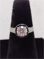 .925 Silver and CZ? Solitare Style Ring TW: 3.6g