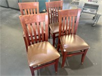Bid X4 Wood Padded Chairs