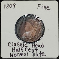 1809 US Classic Head Half Cent