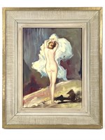 Georges LaChance Brown Co Artist Female Nude Oil