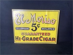 El Moriso Cigar Cardboard Sign