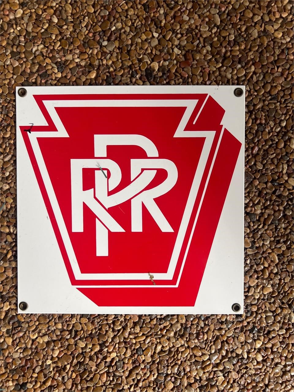 PRR Pennsylvania railroad metal sign