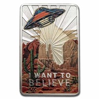 2023 Cameroon 1 Oz Silver Colorized Ufo Bar Coin