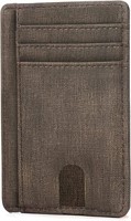 Canvas Brown Slim Minimalist Men's Wallet
