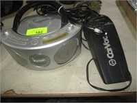 Emerson CD player & radio, small car vac