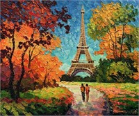 “Paris Romance"16"x19"Original Painting- Antanenka