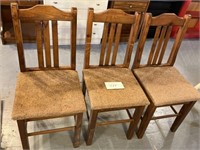 SET OF (3) WOODEN KITCHEN CHAIRS