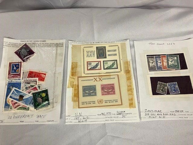 Vintage Space, U.N. and Zanzibar Stamps