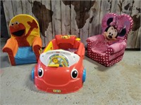 WORKING PLAY CAR & Minnie Mouse & ELMO Chair