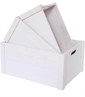 SENRYEE Farmhouse Modern White Wooden Crates