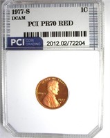 1977-S Cent PR70 DCAM RD LISTS $1800