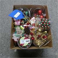 Box Lot of Christmas Decorations