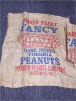 3 Burlap Peanut Bags 100#