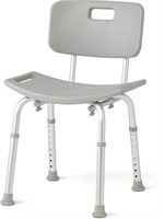 Medline Bath Chair with Back, Height Adjustable Le
