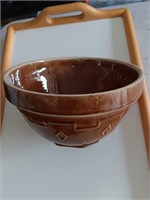 Antique pottery mixing bowl 9.5" wide great