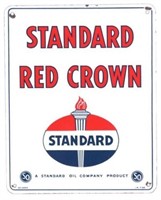 Porcelain Standard Red Crown Pump Plate Sign
