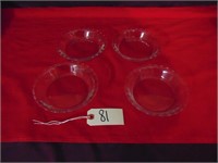 Set of 4 Pyrex Clear Casserole Bowls