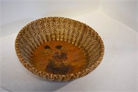 Antique Sweet Grass Basket w/Wood Bottom