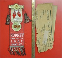 2 vintage lodge ribbons, pin