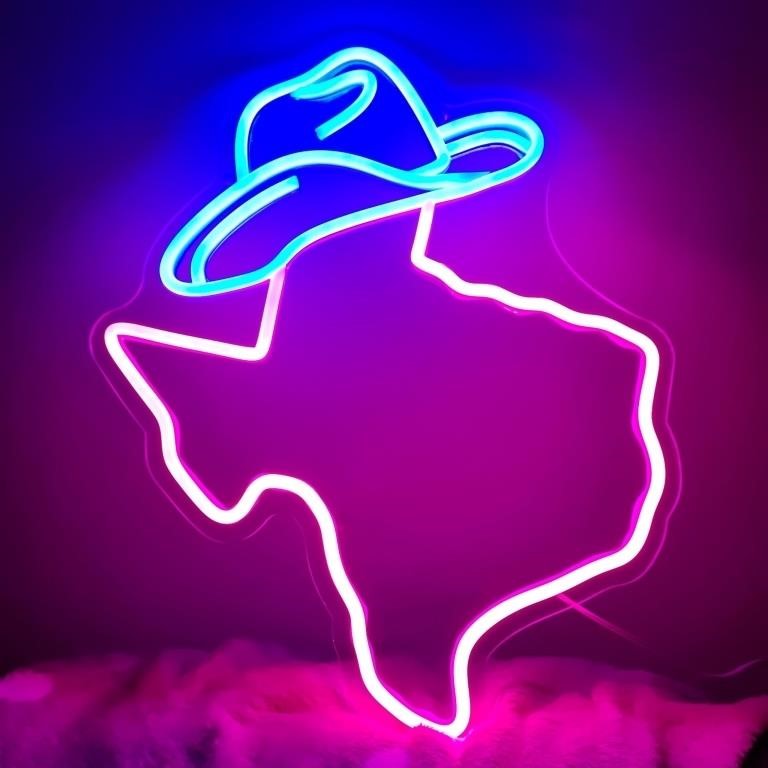 Texas Cowboy Neon Sign for Wall Decor Lone Star St