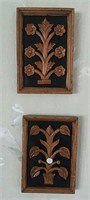 Wall Plaques - 2,  plant look, 7" X 10"