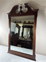 Hanging wooden mirror