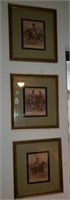 3 Pc. Framed Art Mounted Soldiers