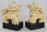 Pair Of Asian Carved Resin Foo Dogs