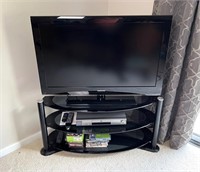 SAMSUNG TV, ENTERTAINMENT CENTER AND CONTENTS