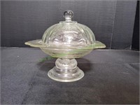 Vintage Depression Glass Cheese Dish w/Lid