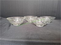 (4) Clear Glass Textured Soup/Salad Bowls