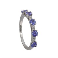 0.75ctw Tanzanite & 0.10ctw Diamond 14k WG