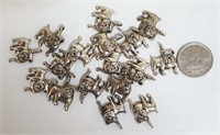 17 Silver-Tone Bull Dog or Pug Dog Charms