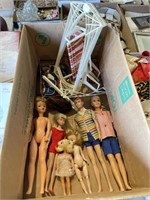 Box with Barbie/ Ken dolls
