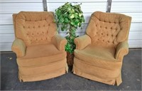 Les Brown Chair Co. Gold Swivel Rockers (Pair)