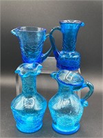 Colonial Blue Crackle Glassware Set