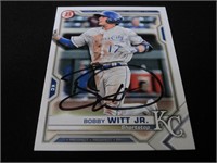 Bobby Witt Jr signed baseball card COA