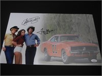 Tom Wopat Catherine Bach signed 8x10 JSA COA