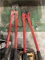 Red handled bolt cutters