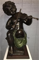 Bronze Sculpture Of Boy With Violin