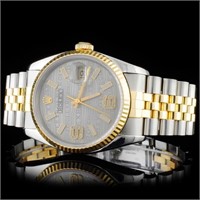 36MM DateJust Rolex Diamond Watch YG/SS