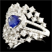 18K Gold Sapphire and Diam Ring (1.02ctw, 0.83ct)