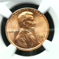 1982 LG DATE BRONZE PENNY 1C MS66RD NGC